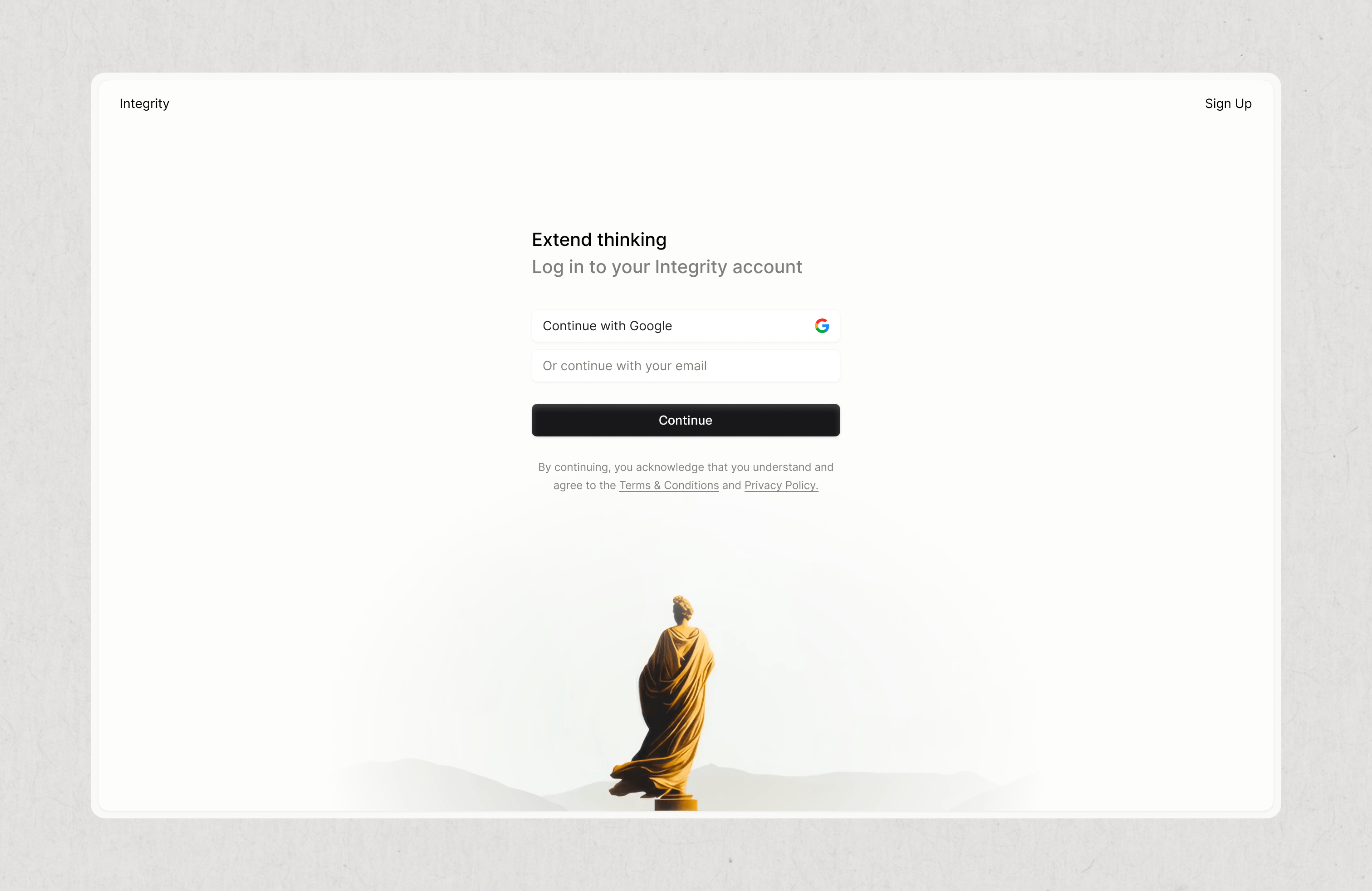 Integrity SignIn Page