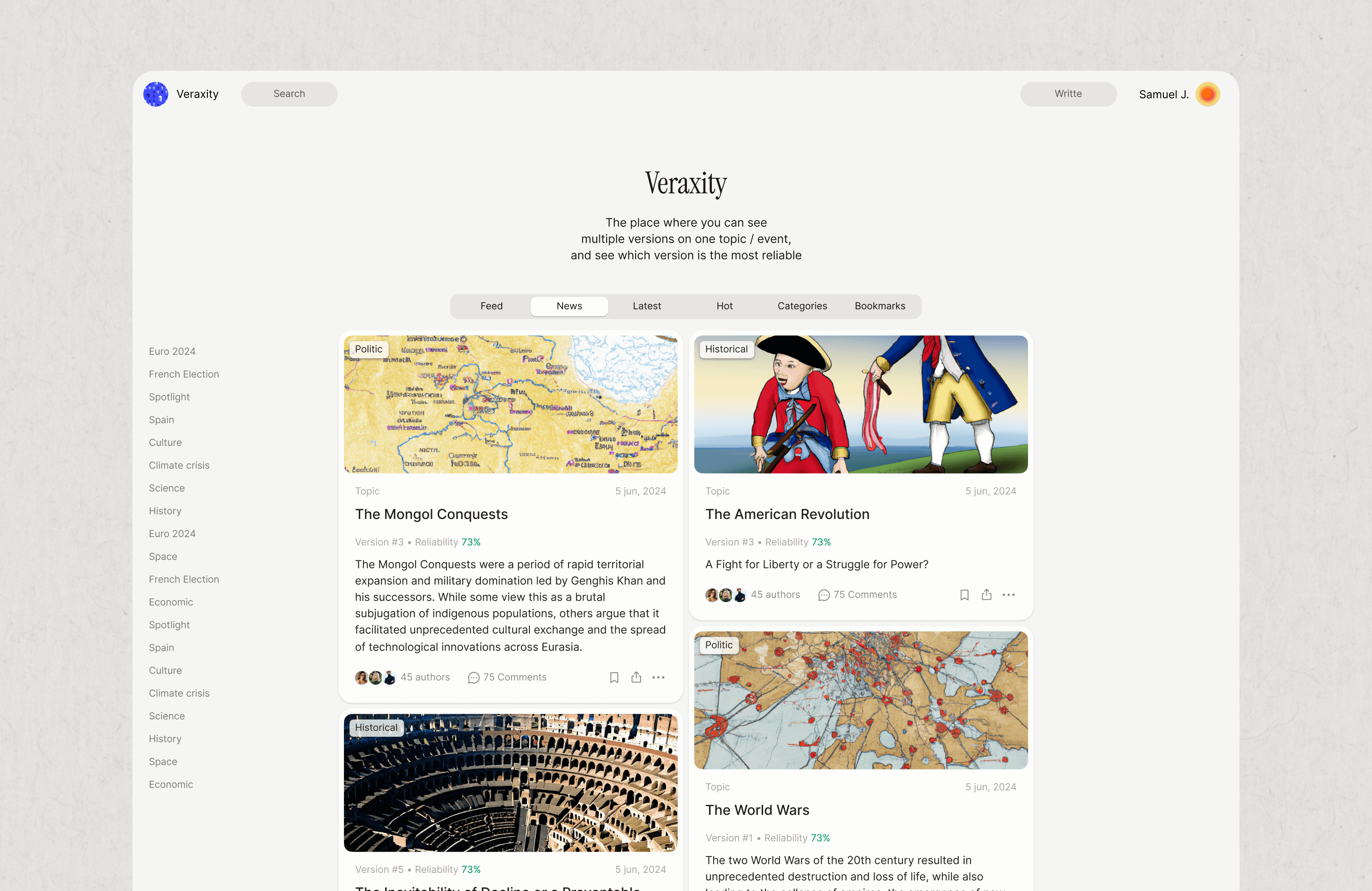 Main feed